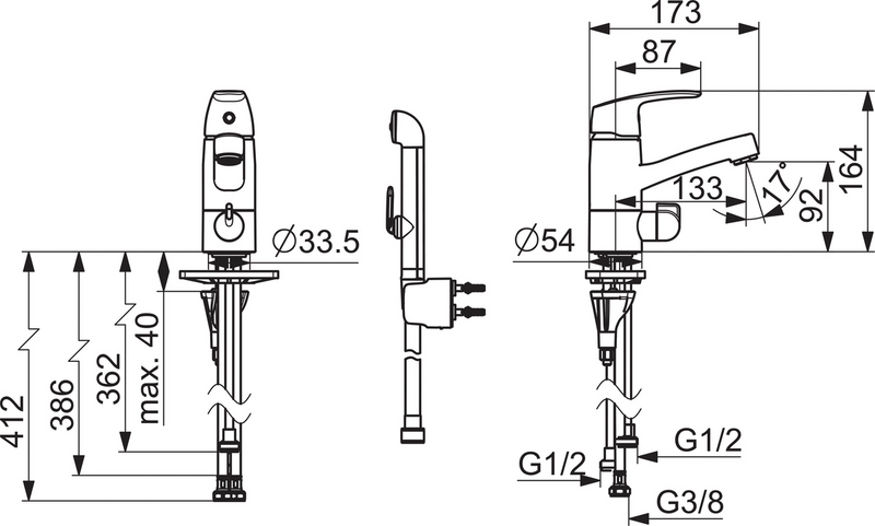 Pesuallashana Oras Safira 1014F pesukoneventtiili Bidetta