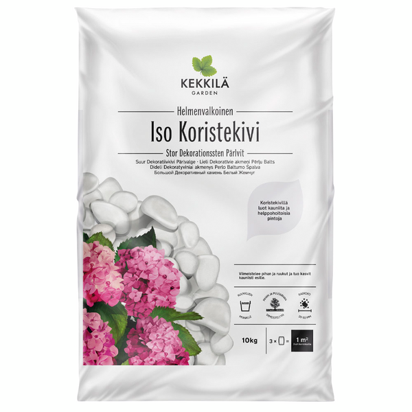 Koristekivi Kekkilä iso helmenvalkoinen 10kg