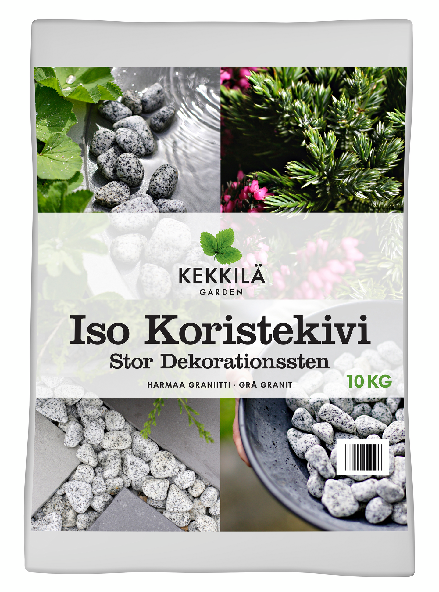 Koristekivi Kekkilä iso harmaa graniitti 10kg