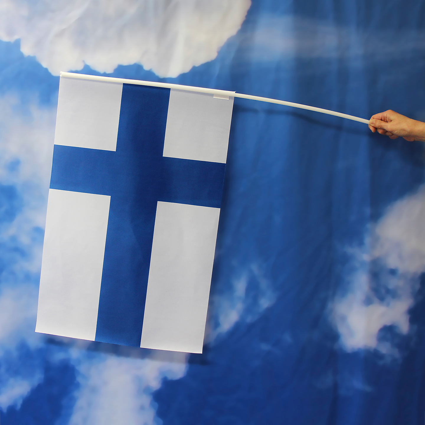 Kannustuslippu Flagmore 74x120cm, sisältää varren 140 cm