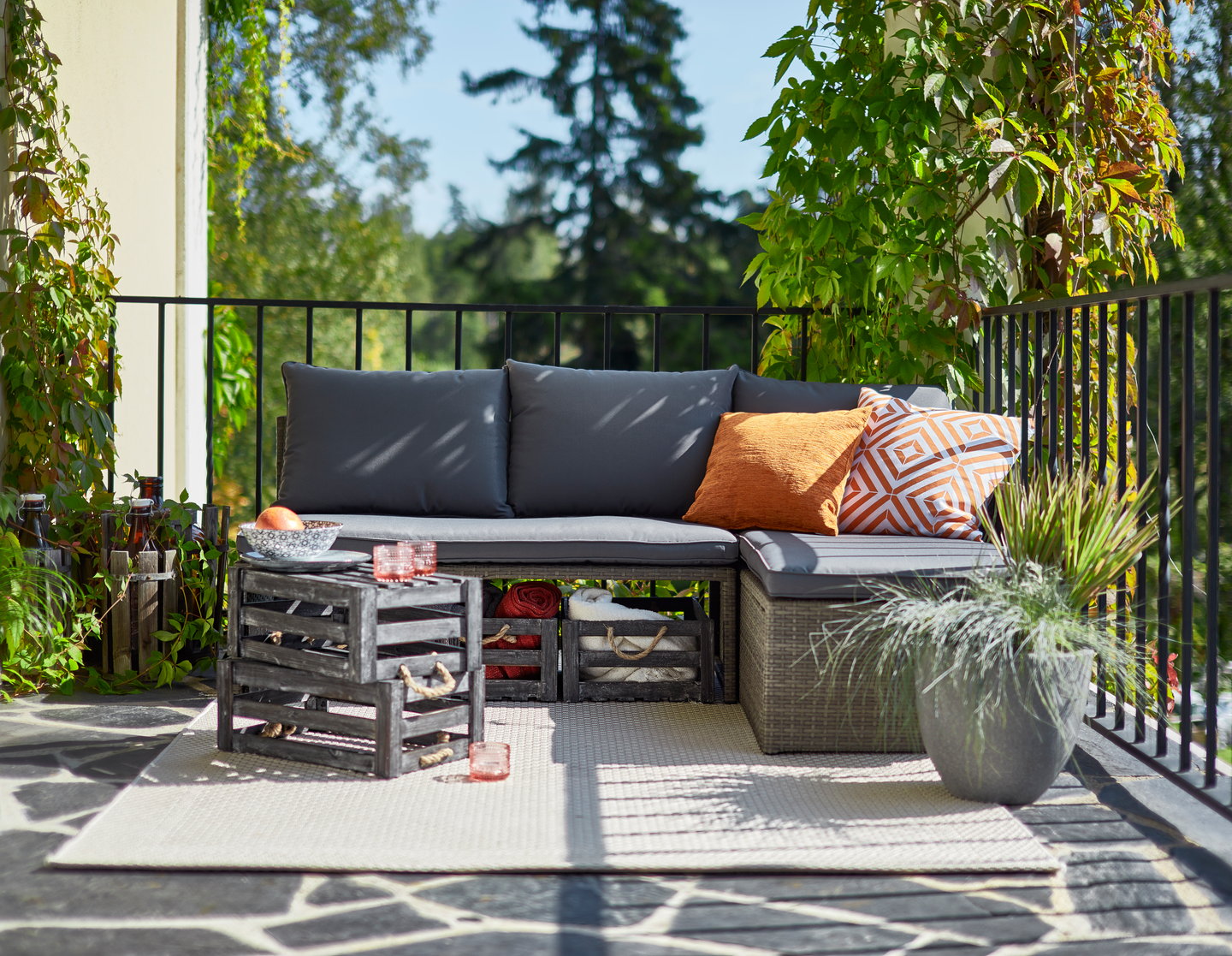 Laatikko Excellent puuta harmaa M 45x28x18,5cm