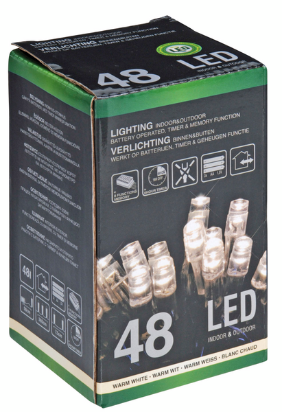 Led-valosarja paristolla 48 lediä IP44