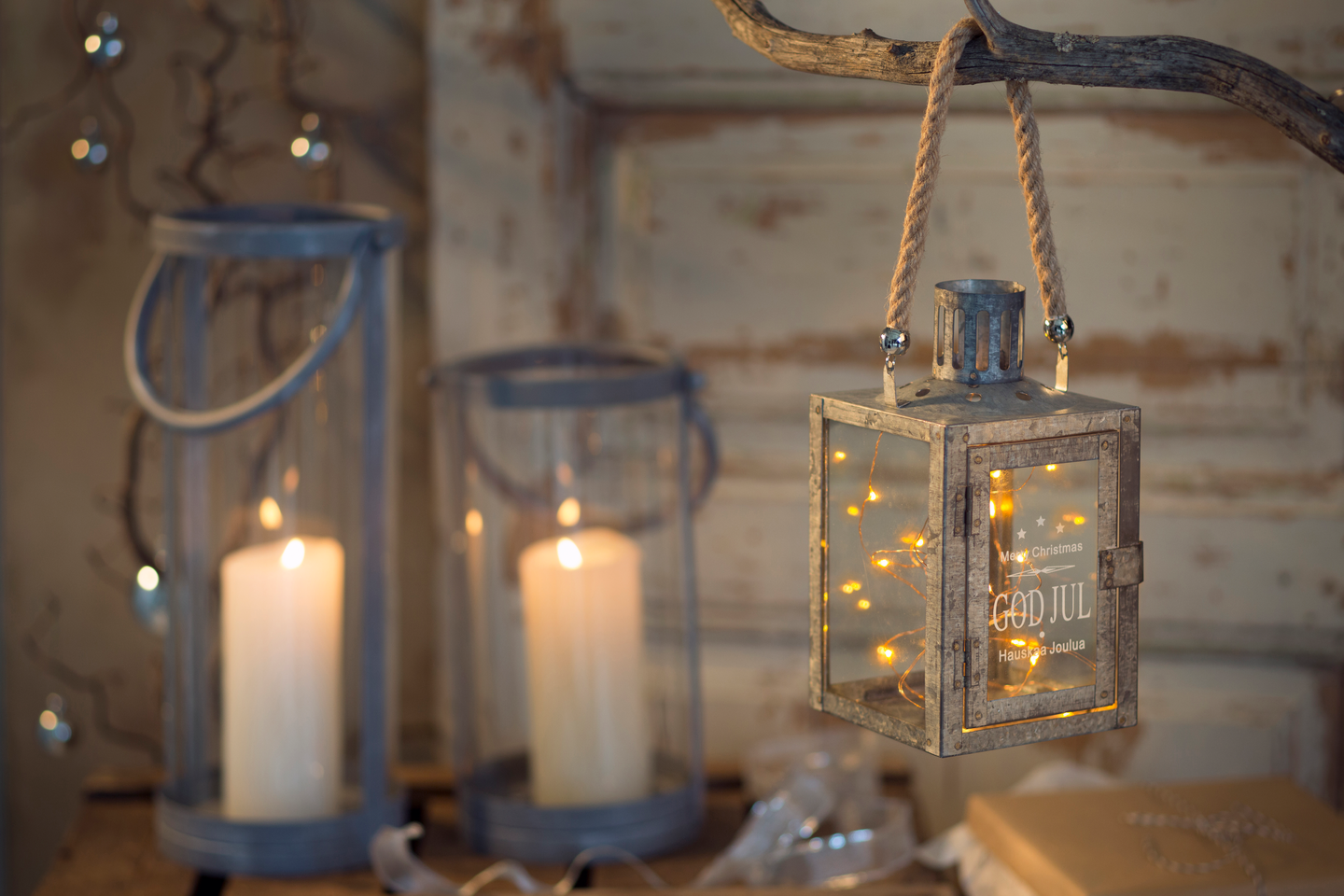 Lyhty Weiste hauskaa joulua 22cm