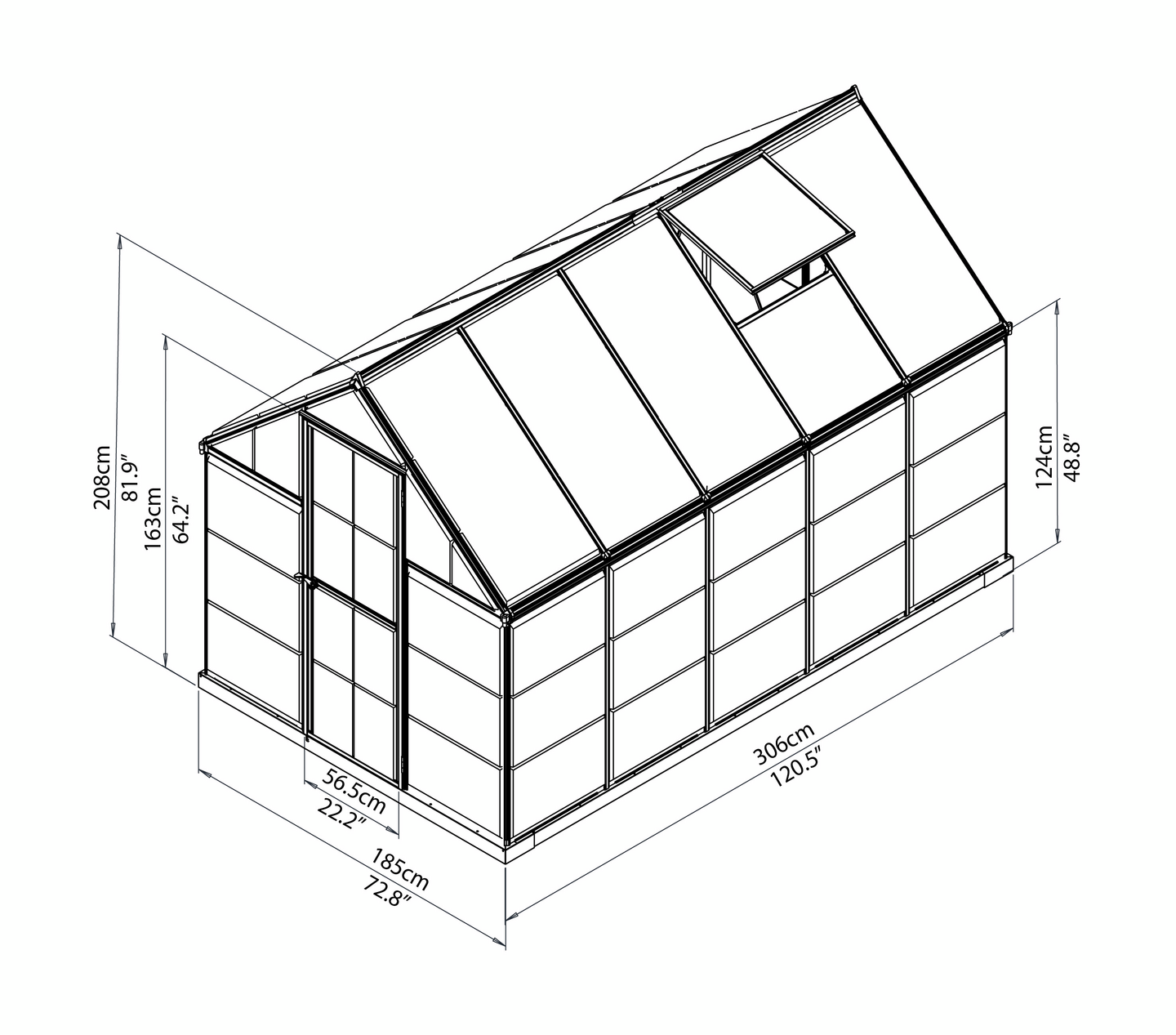 Kasvihuone Palram-Canopia Hybrid  5,7m²