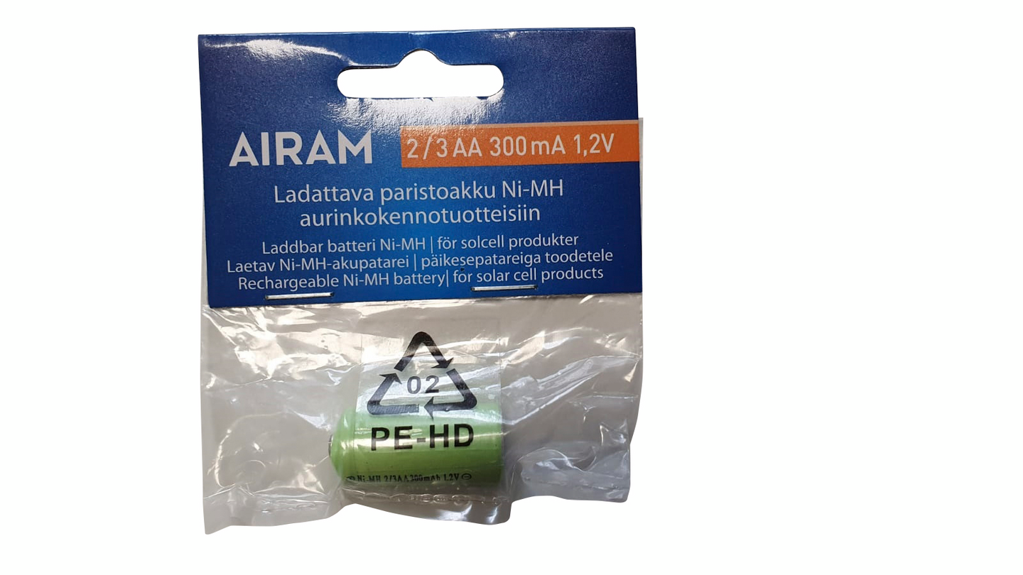 Akku Airam Ni-MH 300mAh 2/3 AA 1,2V