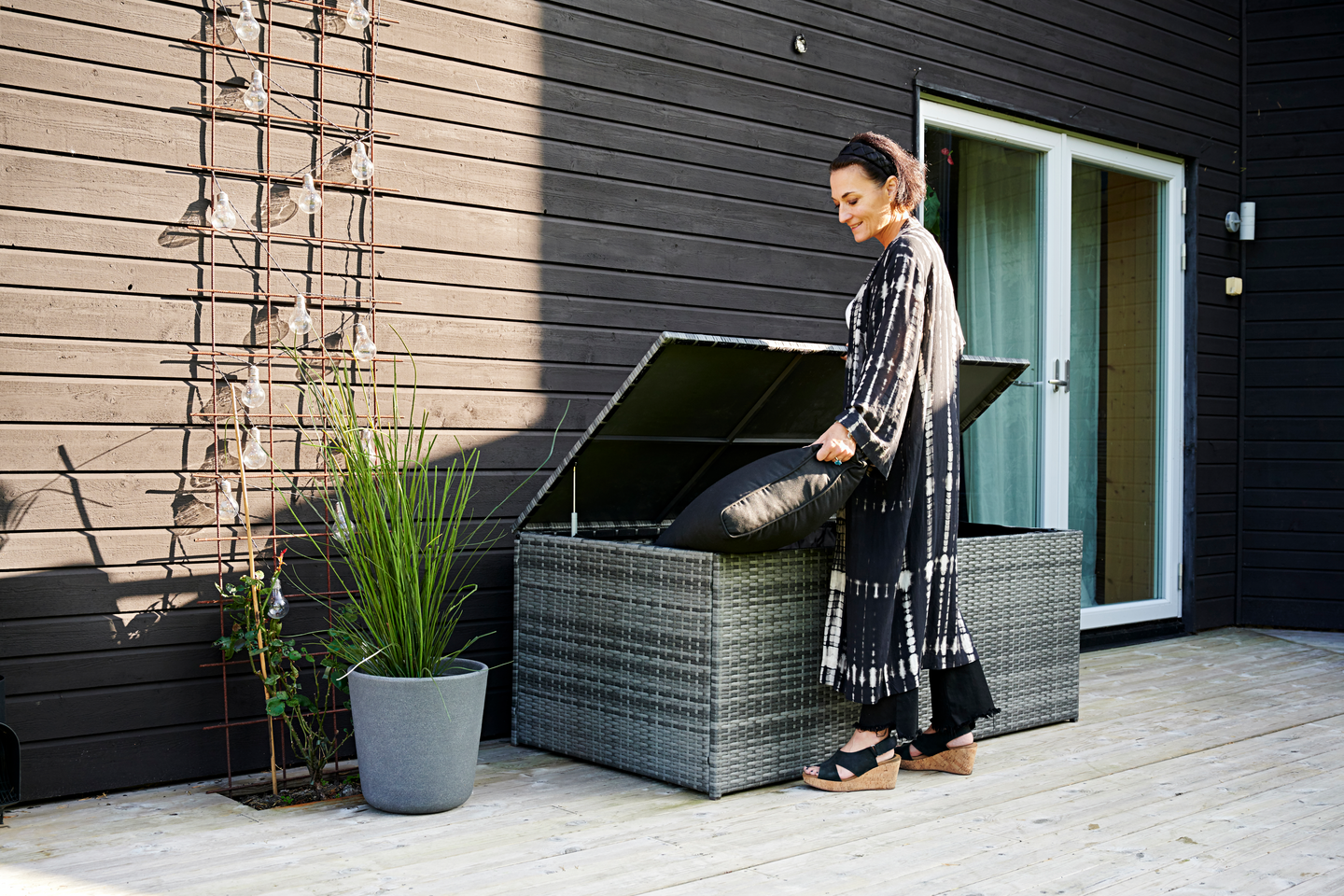 Pehmustelaatikko Cello Luna 122x60cm harmaa