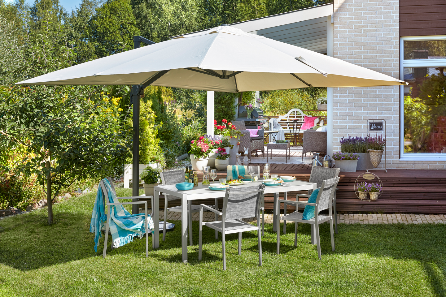 Aurinkovarjo Cello Deluxe riippuva 3x4m