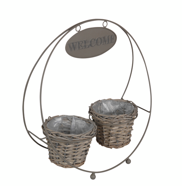 Korit Excellent 2kpl telineessä tervetuloa-kyltti