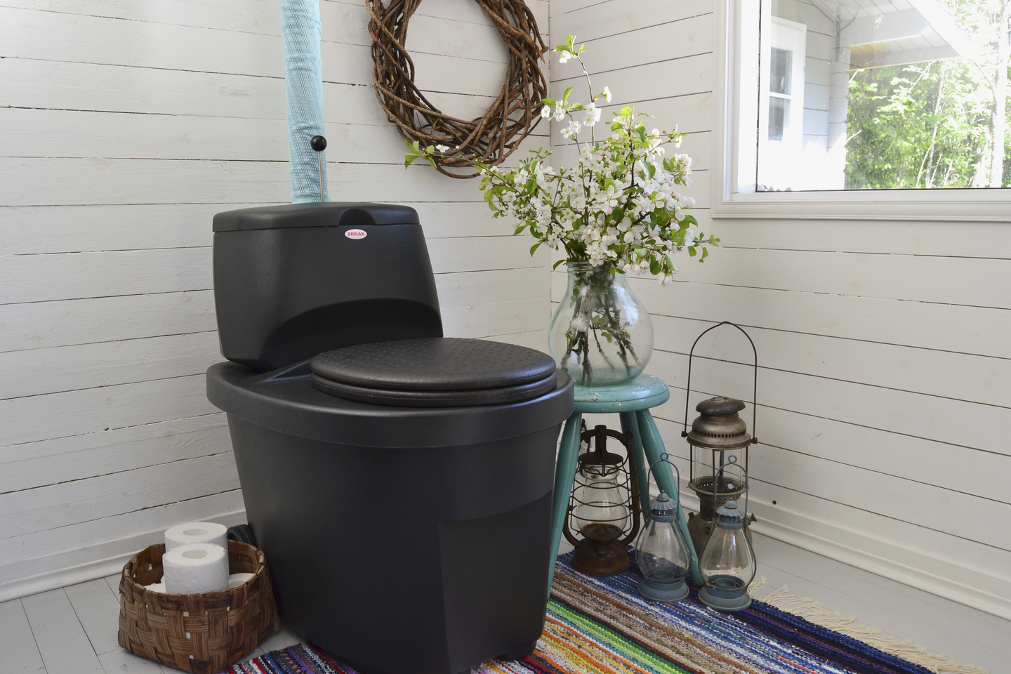 Kuivikekäymälä Biolan erotteleva harmaa