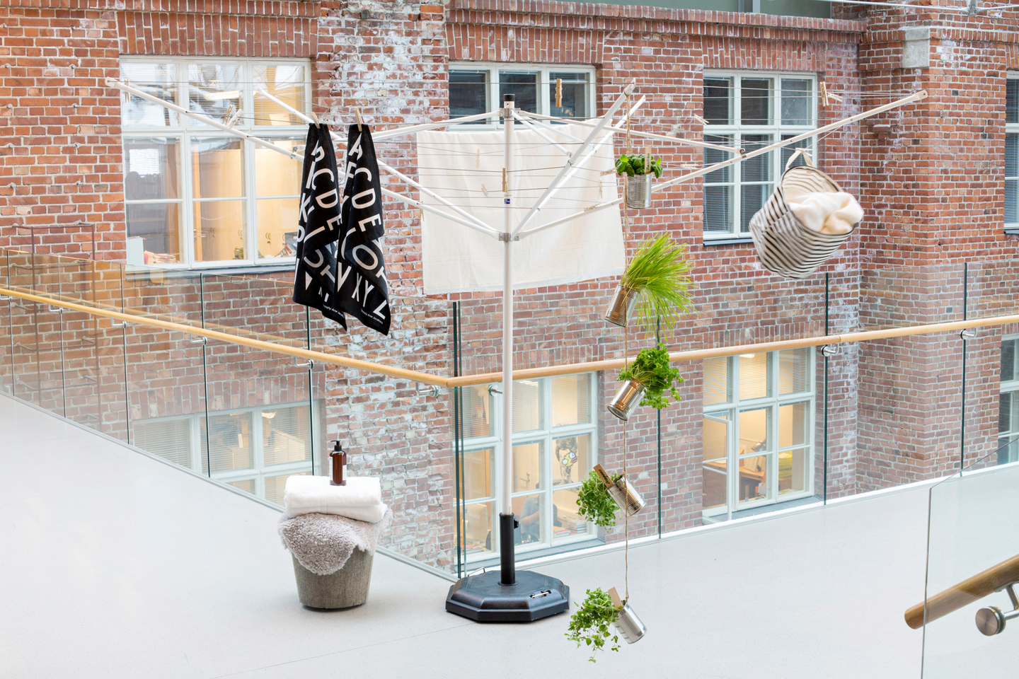 Pyykinkuivausteline Varax 5-sakarainen valkoinen