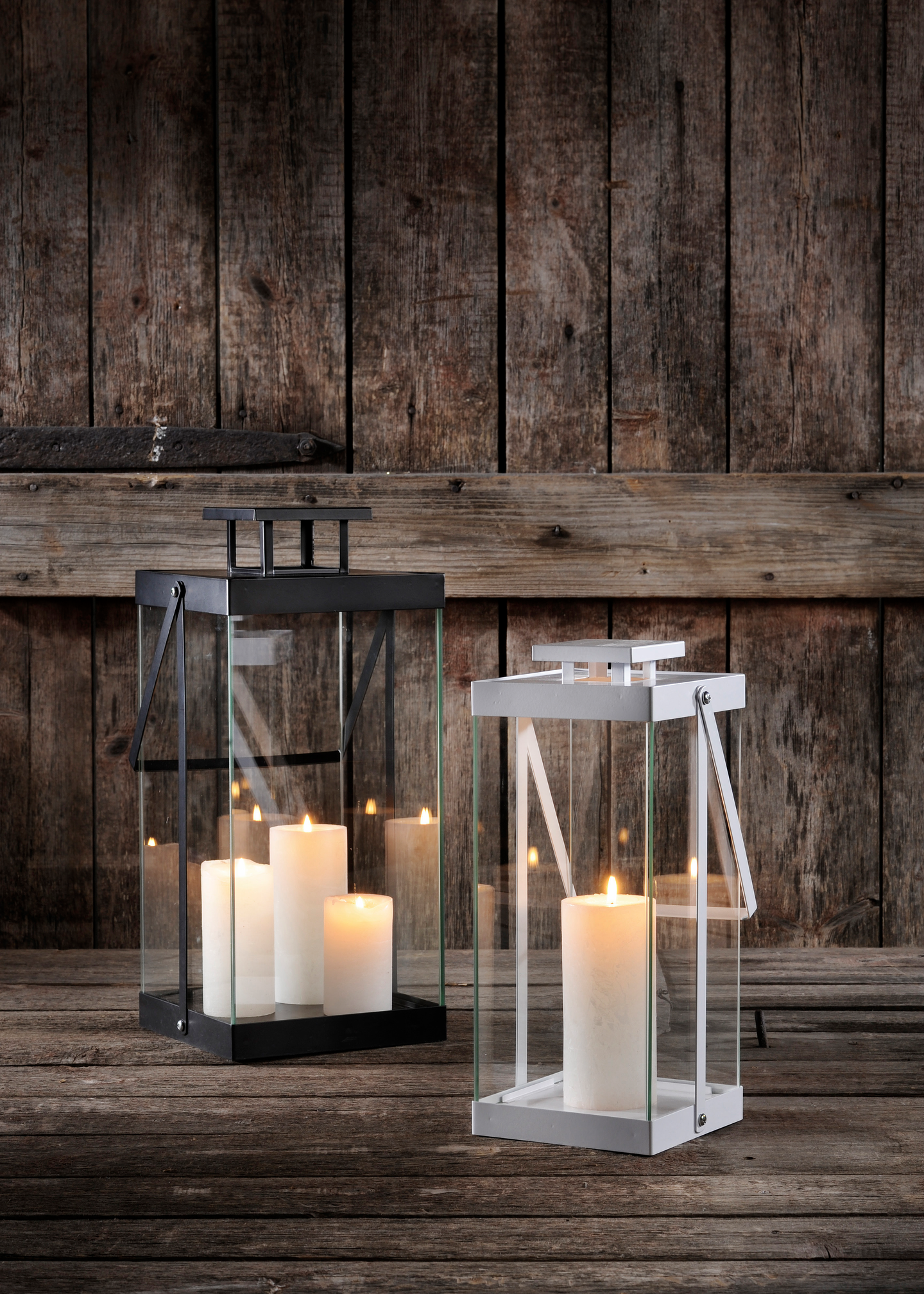 Lyhty Cello moderni valkoinen 37cm