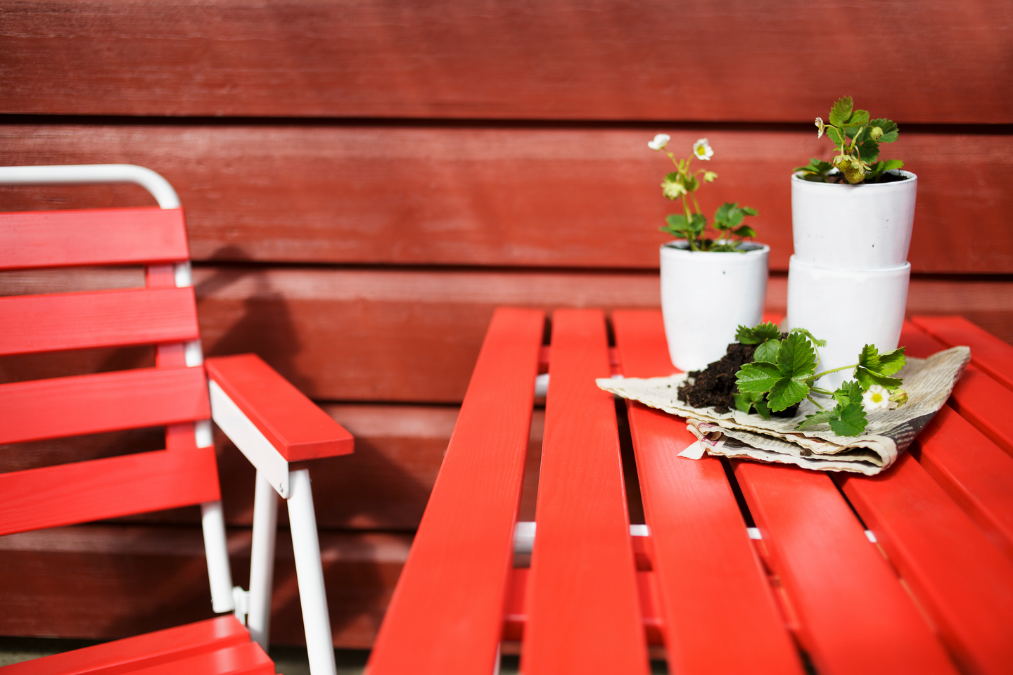 Taittopöytä Varax Retro 75x50cm puna/valkoinen