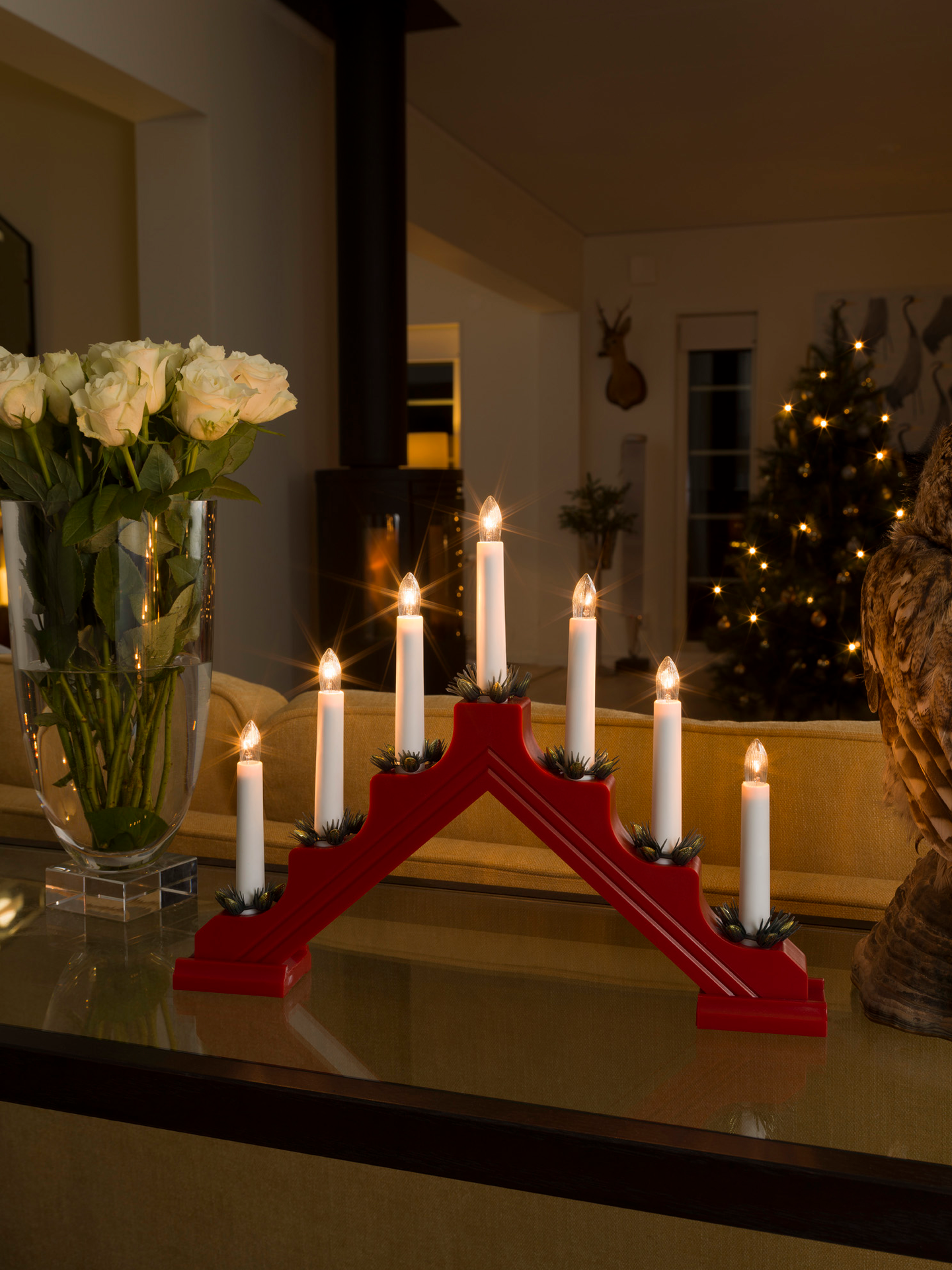 Kynttelikkö Konstsmide 2310 punainen