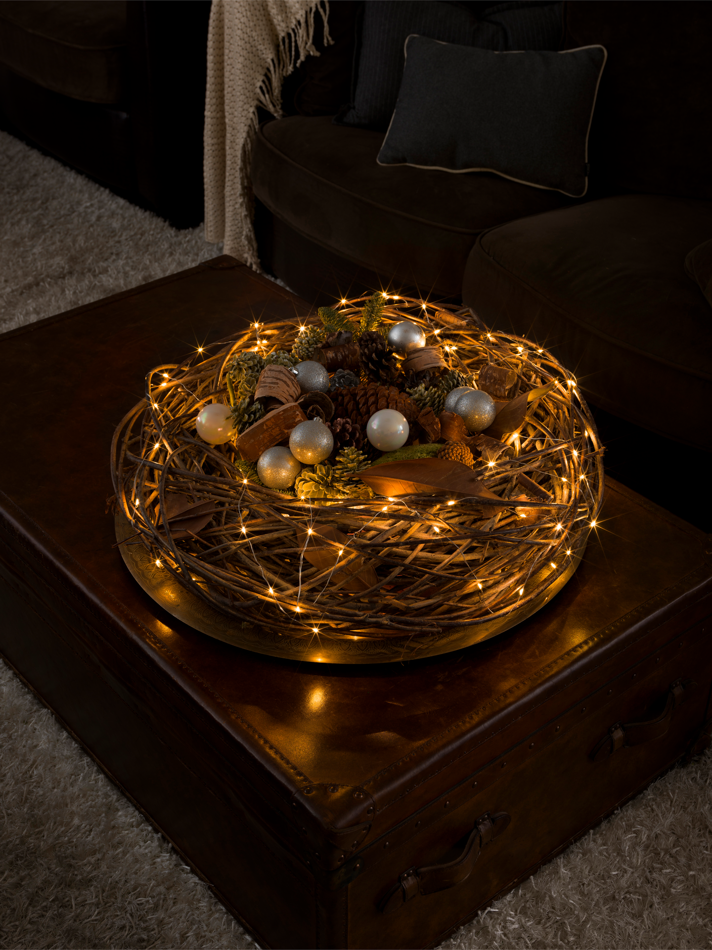 LJUSSLINGOR KONSTSMIDE INNE 6386-890 LED, 50 AMBER MICRO LED SILVER KABE