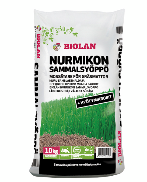 Nurmikon sammalsyöppö Biolan 10kg