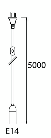 Tähtijohto Airam 5m E14 max 5w+välikytkin