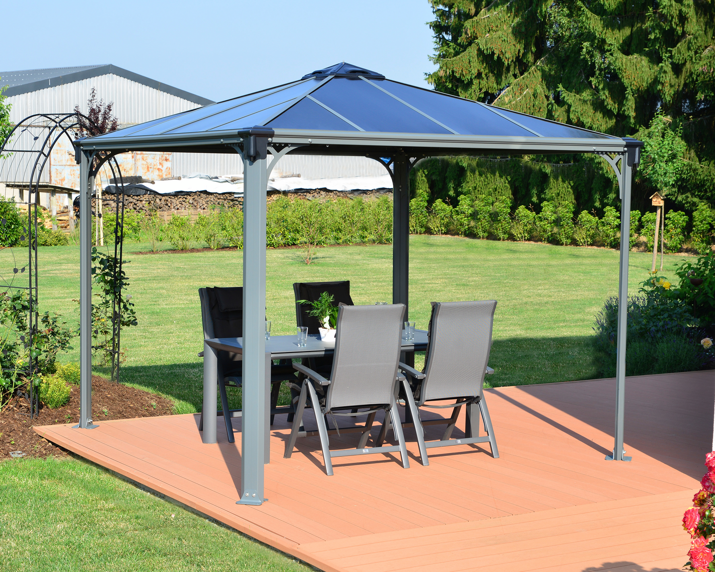 Pergola Palram Palermo 3000 3x3m harmaa
