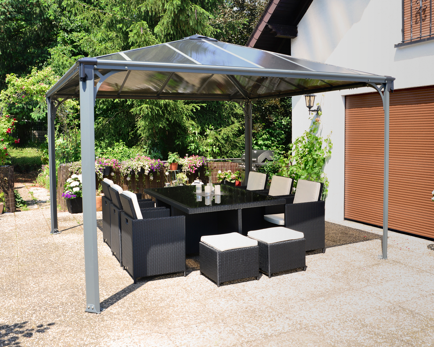 Pergola Palram-Canopia Palermo 3600 3,6x3,6m harmaa