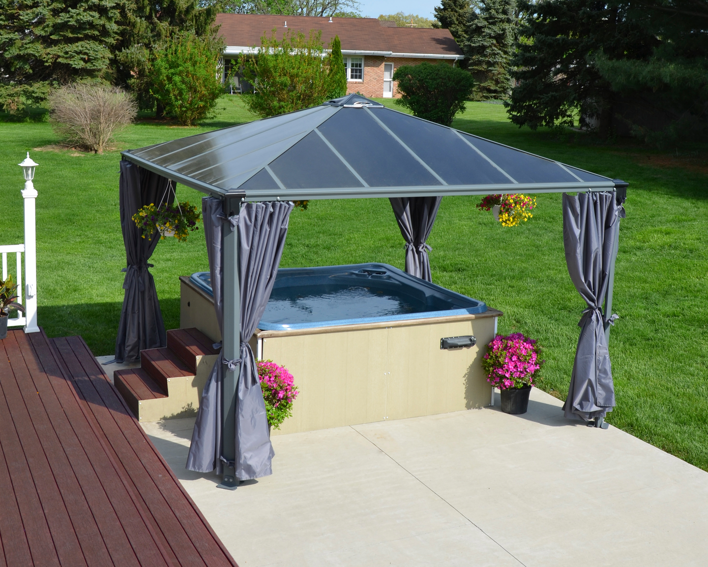 Pergola Palram-Canopia Palermo 3600 3,6x3,6m harmaa