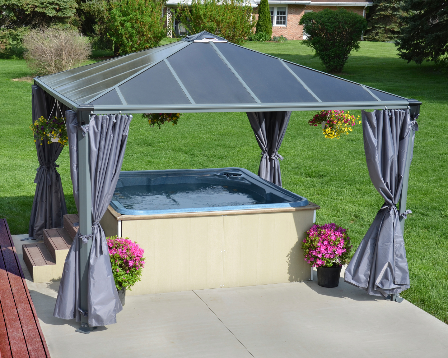 Pergola Palram-Canopia Palermo 3600 3,6x3,6m harmaa