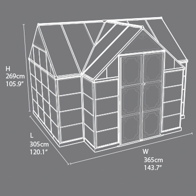 Kasvihuone Palram-Canopia Victory T-shape 11,14m²