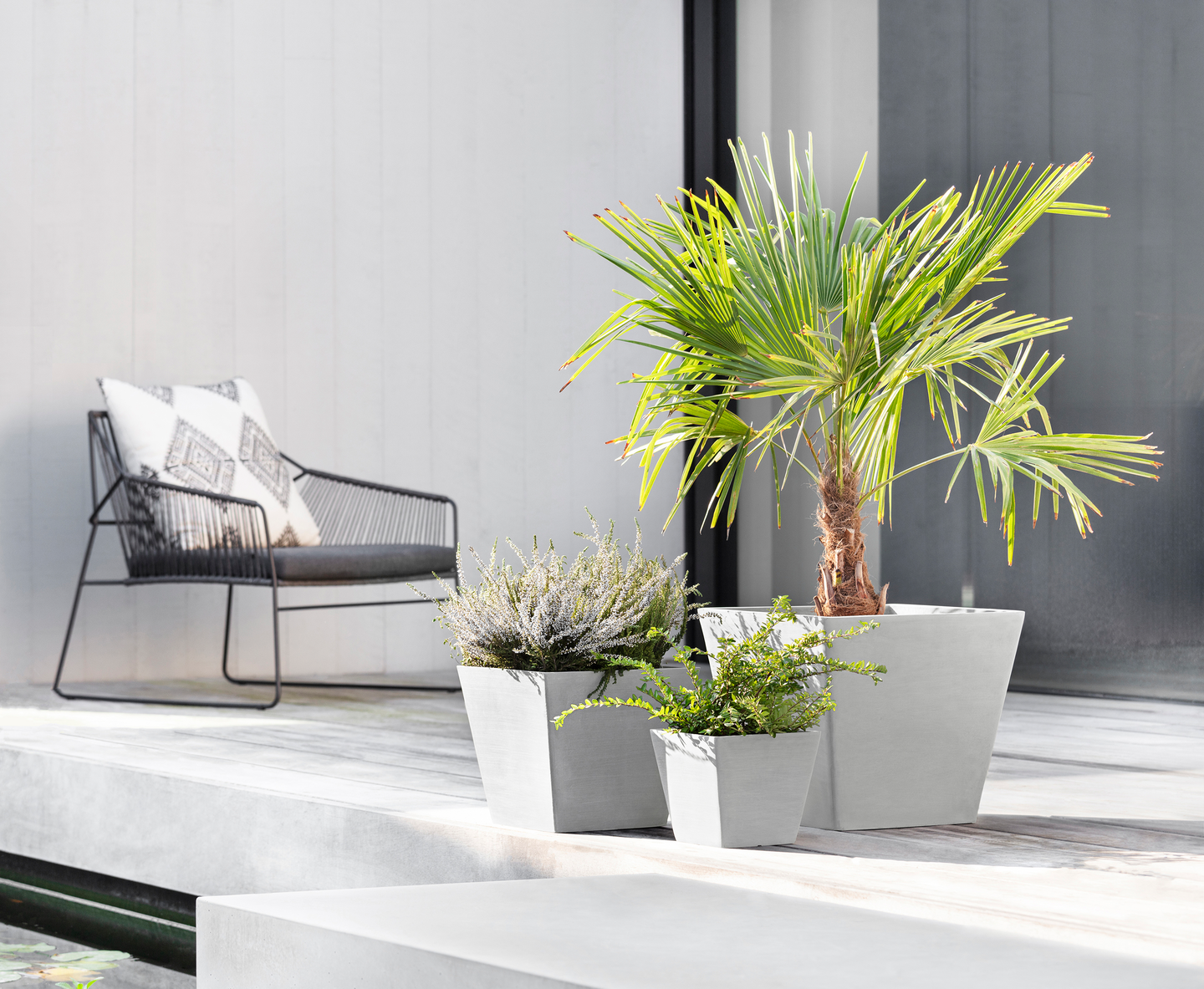 Ruukku Ecopots Rotterdam 40cm valkoharmaa