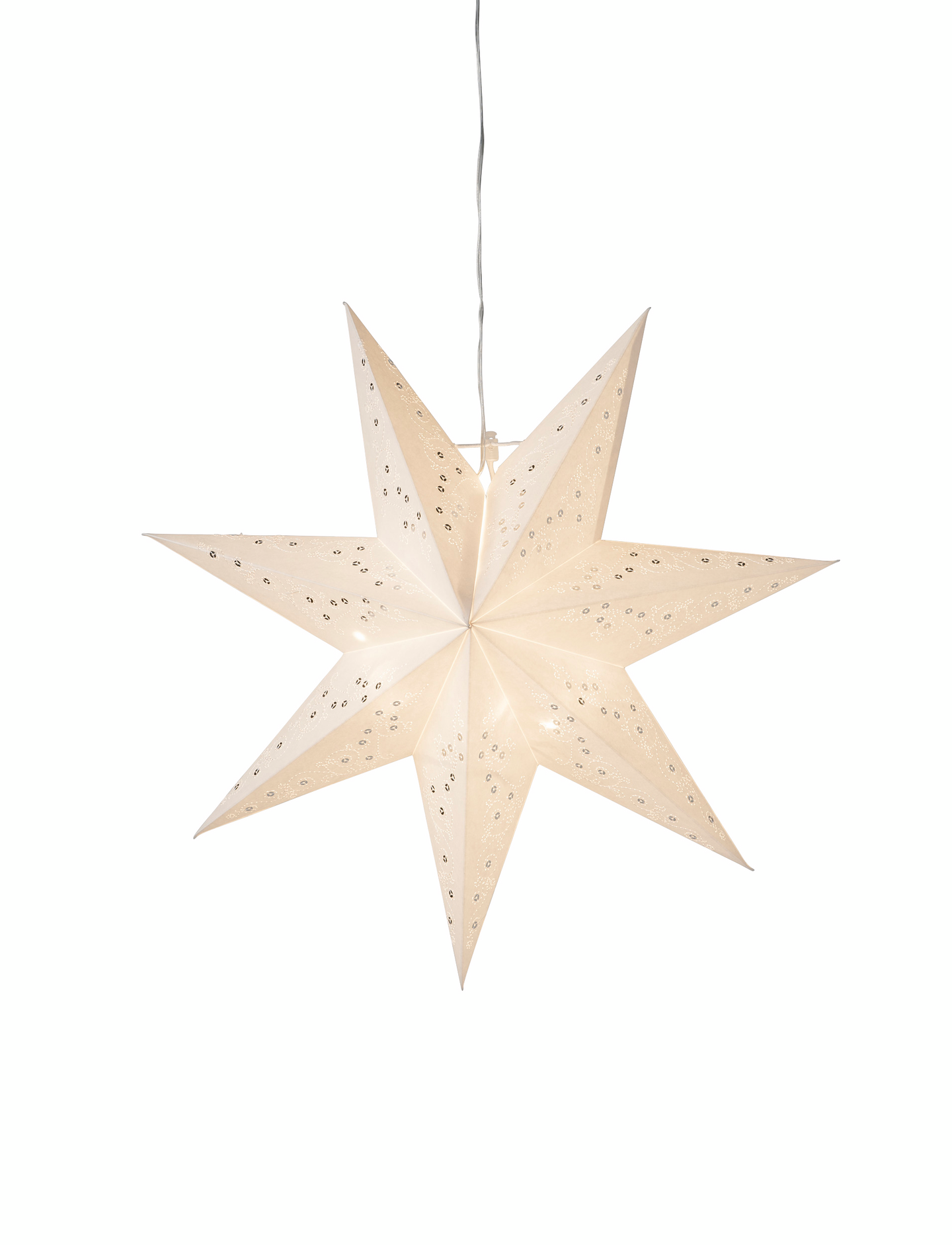 Paperitähti Airam Pihla 43cm valkoinen/kimalle