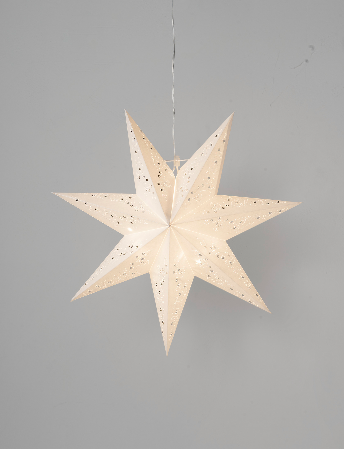 Paperitähti Airam Pihla 43cm valkoinen/kimalle