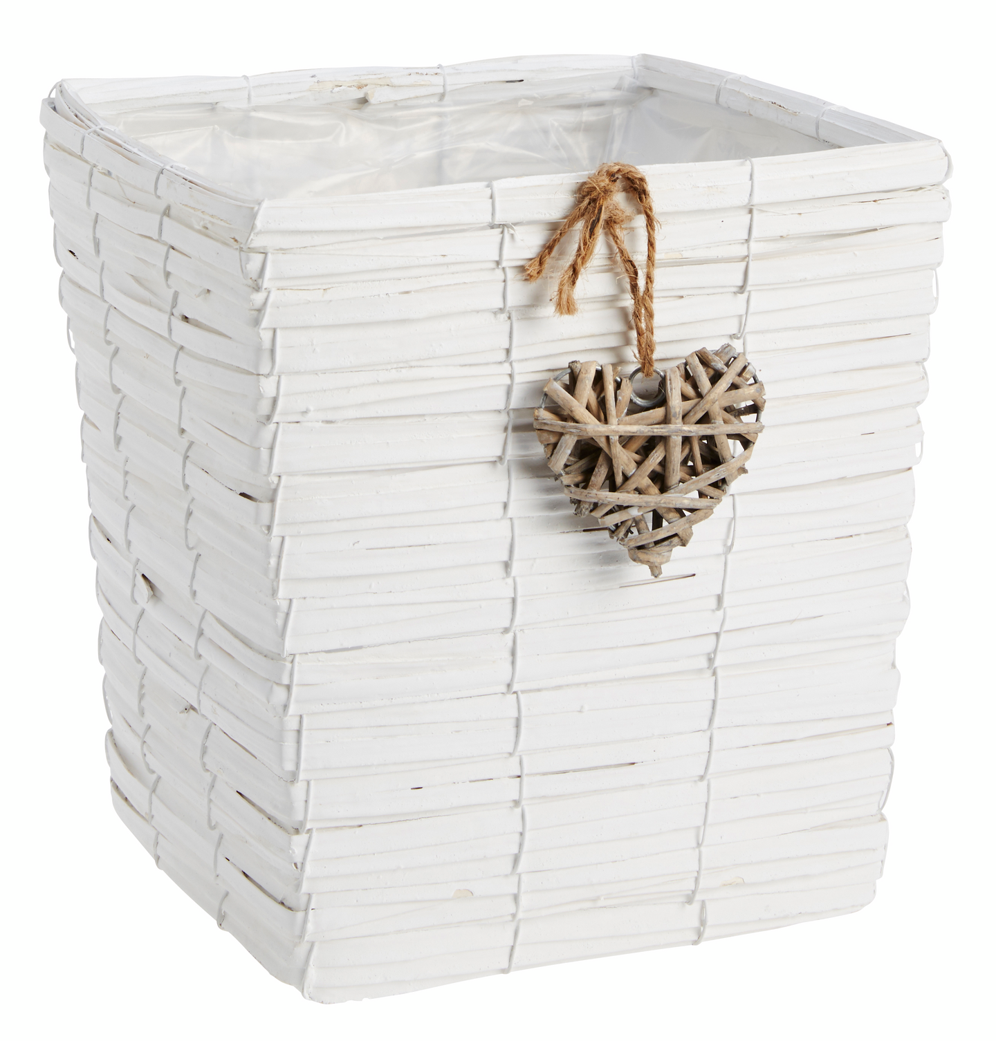 Pajuruukku neliö sydän 30x30cm valkoinen