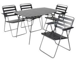 Taittopöytä Varax Retro 120x80cm musta/harmaa