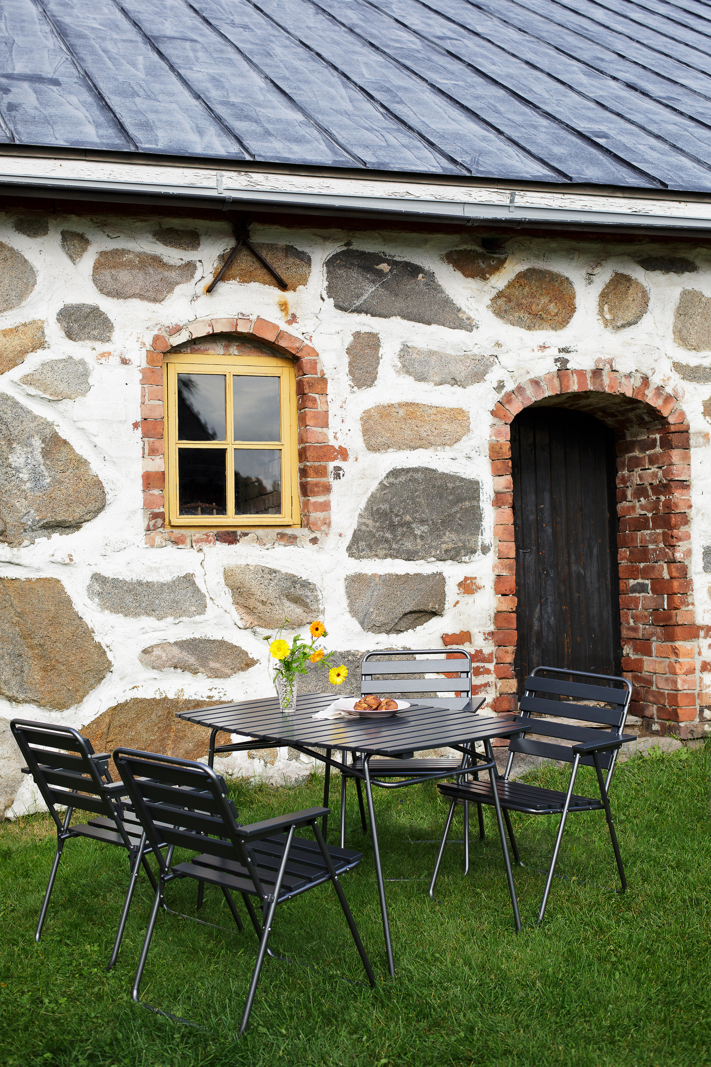 Taittopöytä Varax Retro 120x80cm musta/harmaa