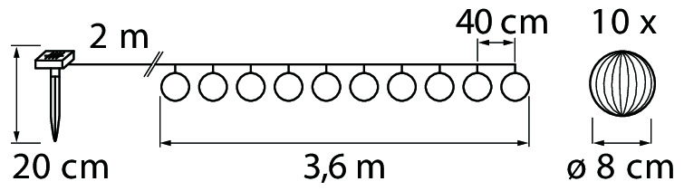 Solar-pallosarja Airam Opole 10 kirkas