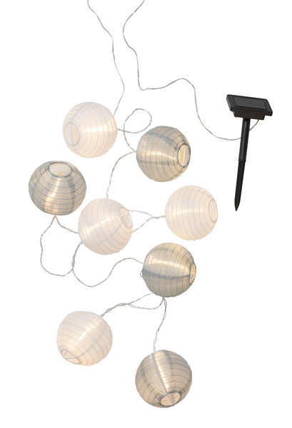 Solar-pallosarja Airam Hanna 8 valkoinen/harmaa