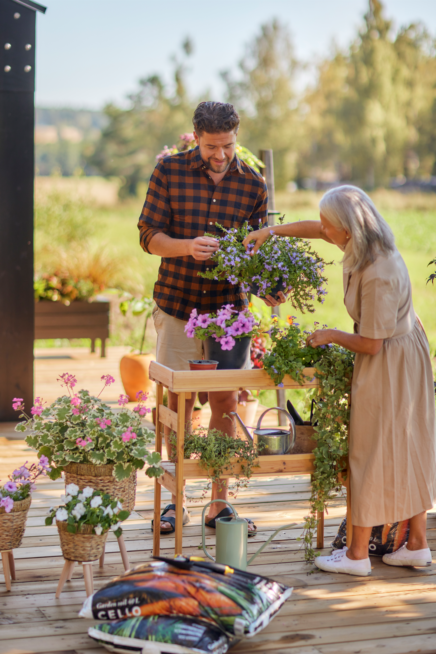 Viljelypöytä kiinteä leveys 78cm luonnonvärinen