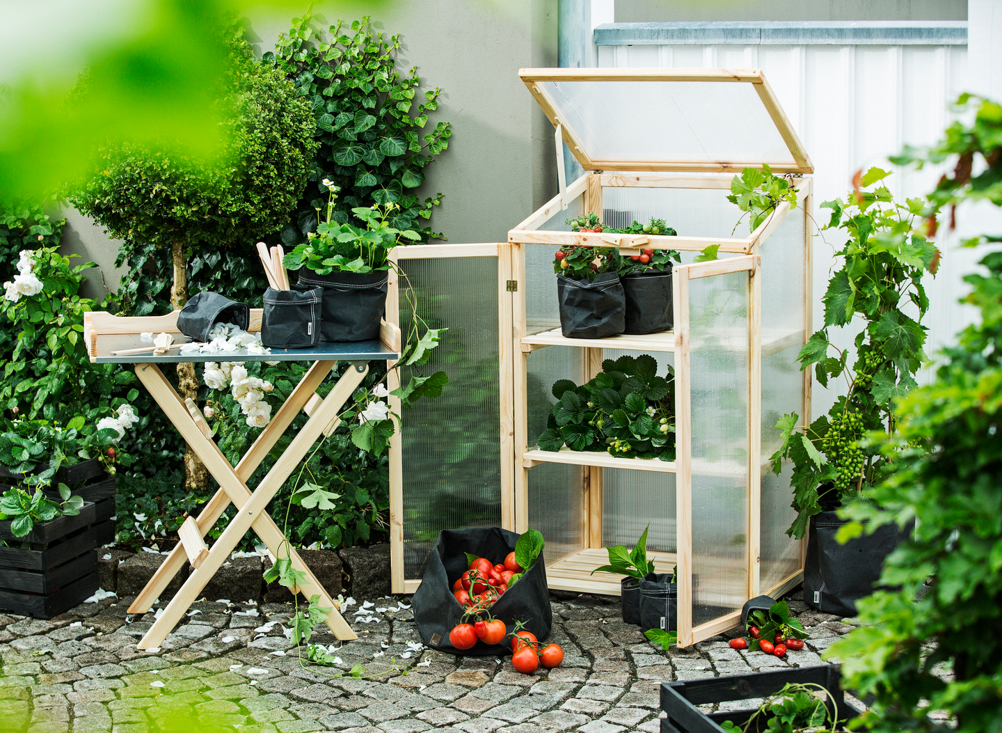 Viljelypöytä taitettava 78x38cm luonnonvärinen