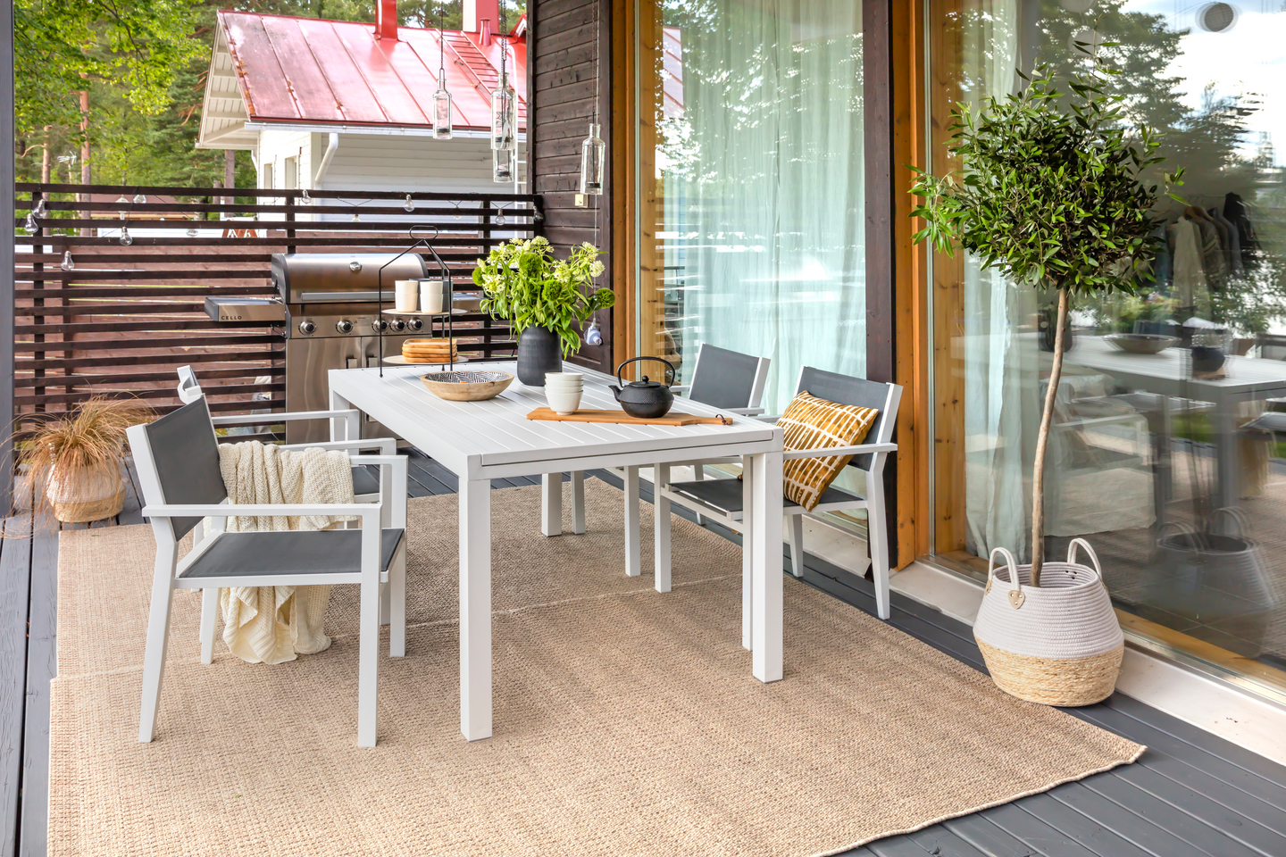 Tuoli Cello Torino harmaa kangas/valkoinen alumiini 60x60x81cm