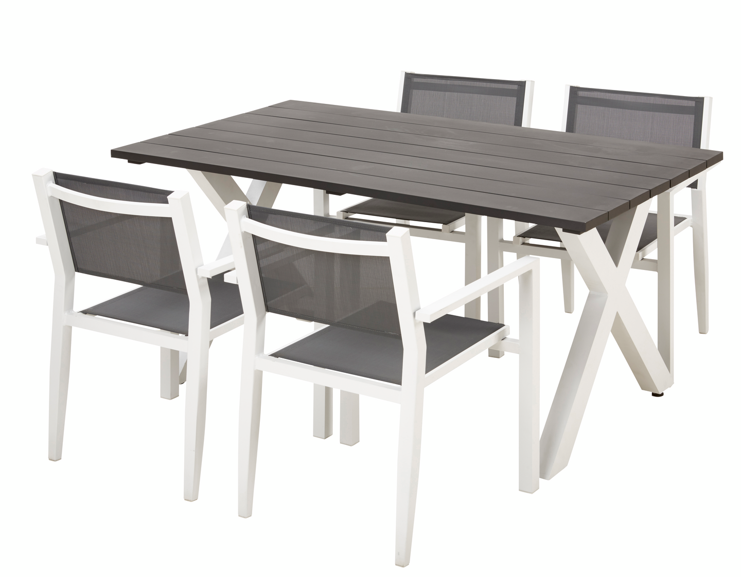 Tuoli Cello Torino harmaa kangas/valkoinen alumiini 60x60x81cm