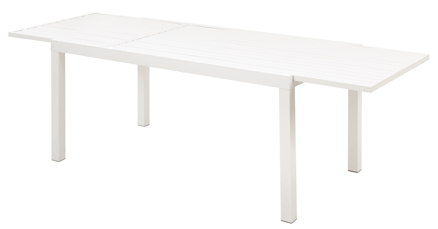 Jatkopöytä Cello Modena valkoinen alumiini 160/240x90x75cm