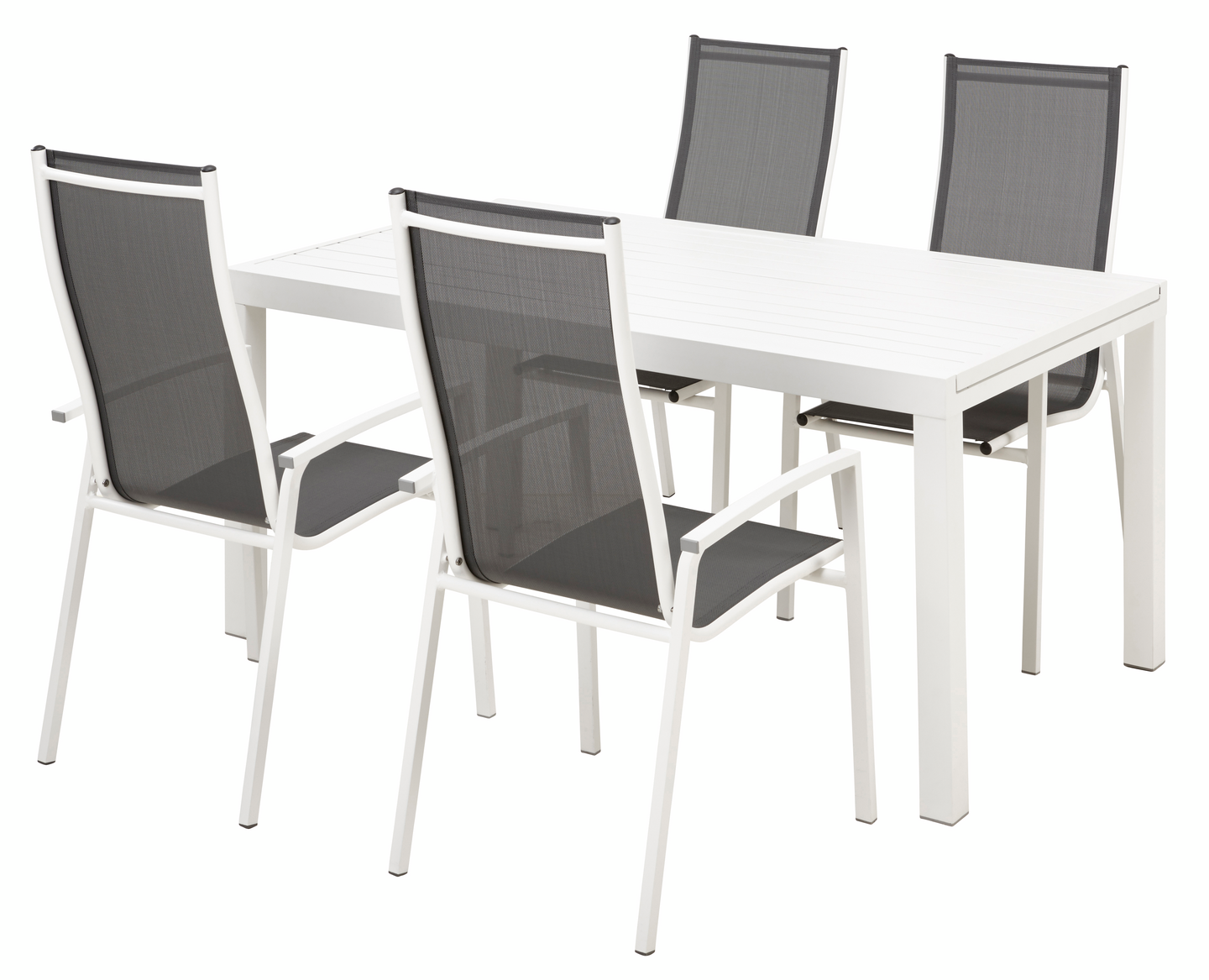 Jatkopöytä Cello Modena valkoinen alumiini 160/240x90x75cm