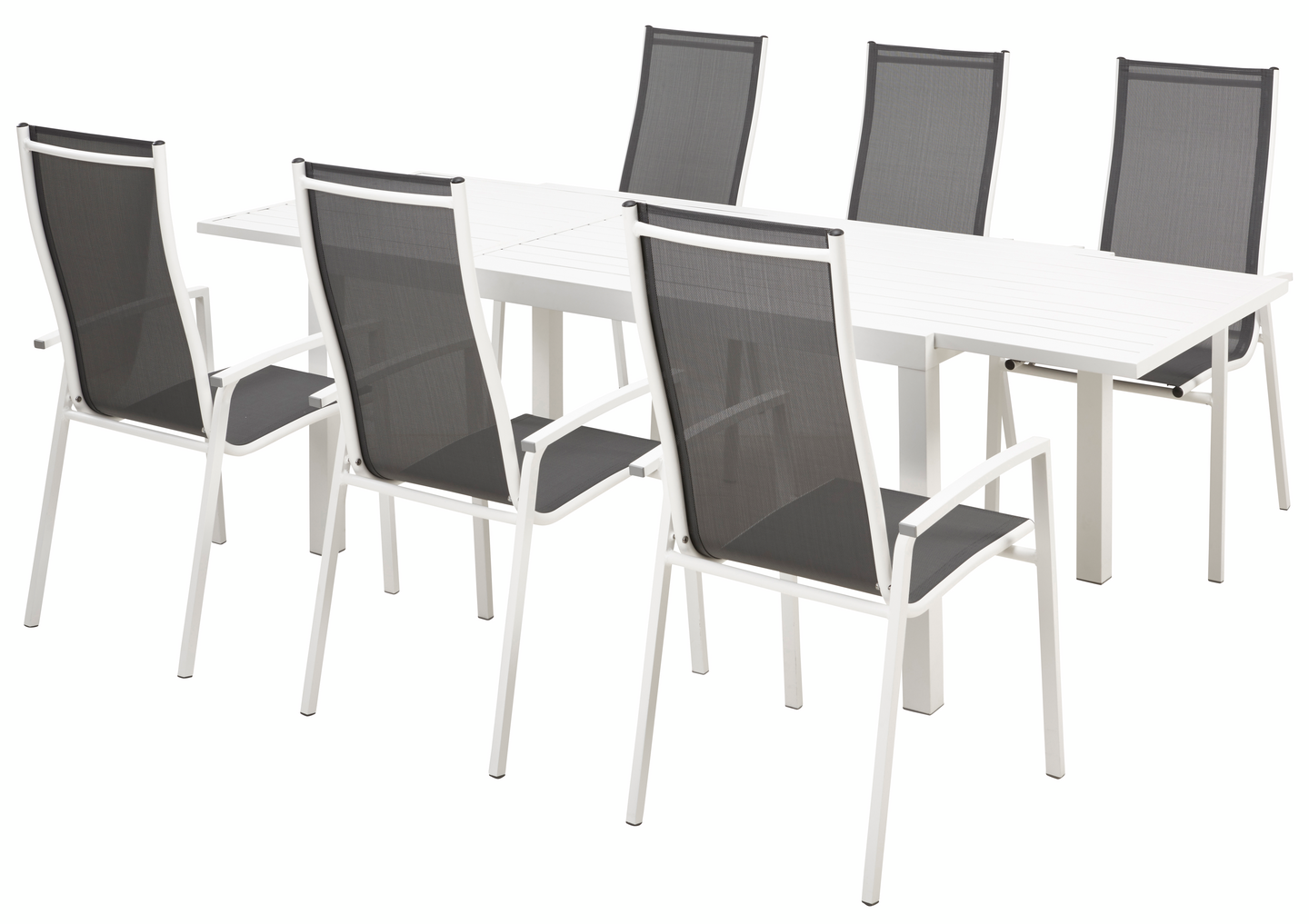 Jatkopöytä Cello Modena valkoinen alumiini 160/240x90x75cm