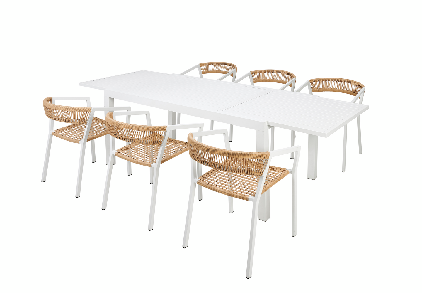 Jatkopöytä Cello Modena valkoinen alumiini 160/240x90x75cm