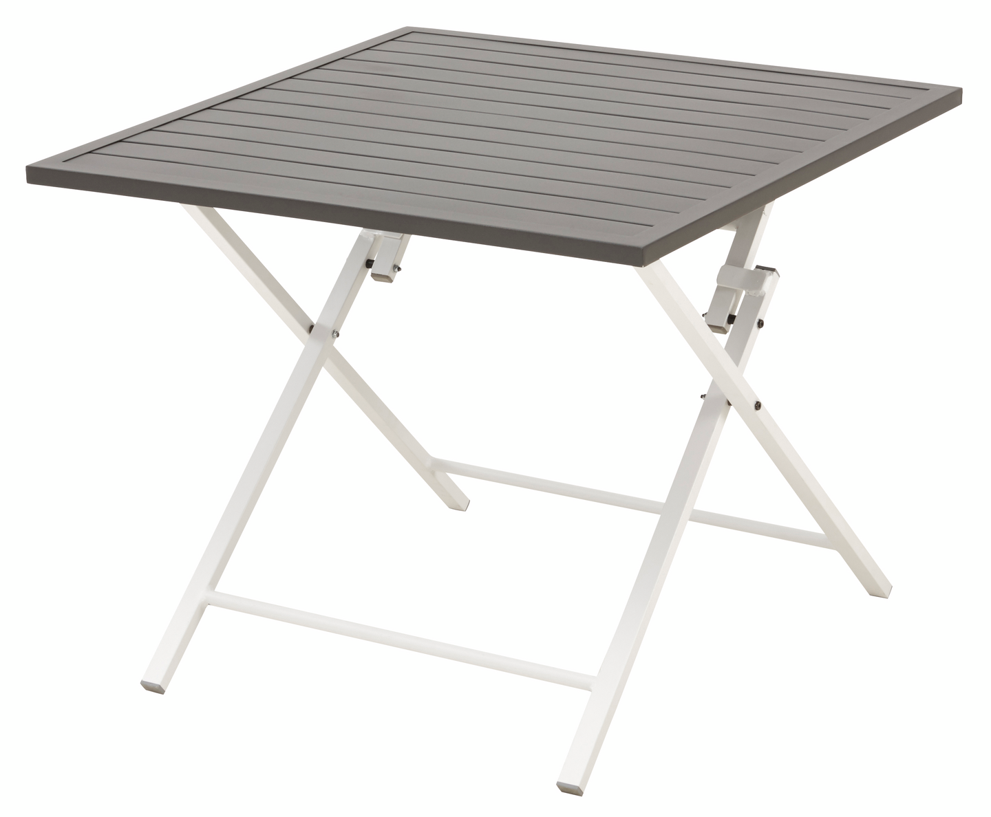 Taittopöytä Cello harmaa pöytätaso/valkoinen runko Porto 90x90x72cm