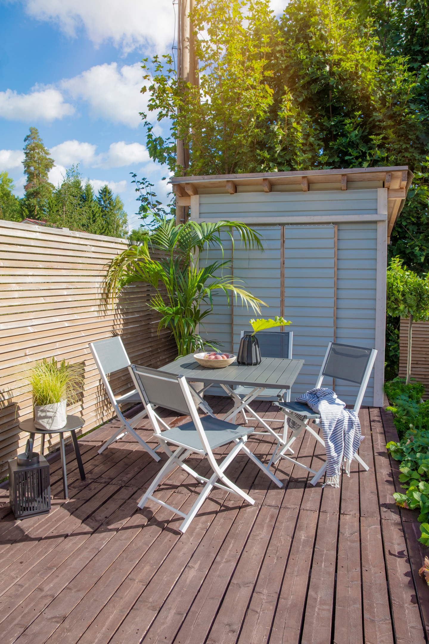 Taittopöytä Cello harmaa pöytätaso/valkoinen runko Porto 90x90x72cm