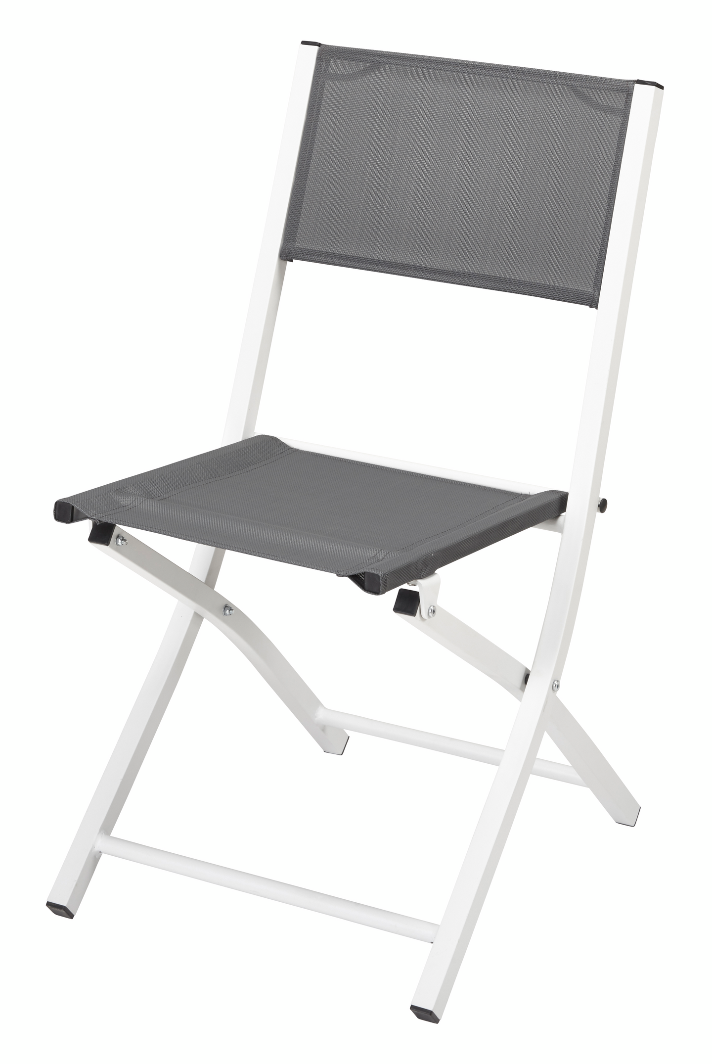 Taittotuoli Cello Porto harmaa kangas/valkoinen alumiini 57x46x80cm