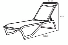 Aurinkotuoli Cello Menorca valkoinen/harmaa