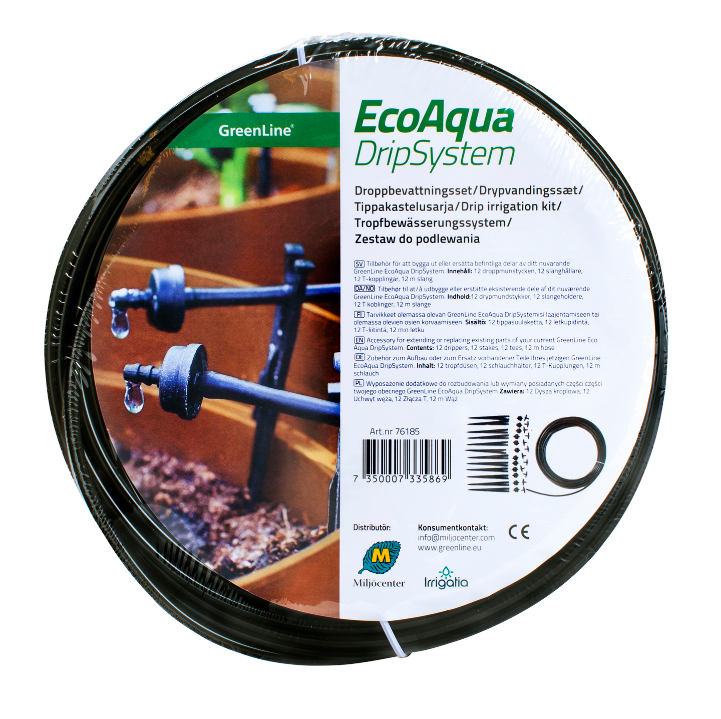 Tippakastelujärjestelmän tuotesetti GreenLine