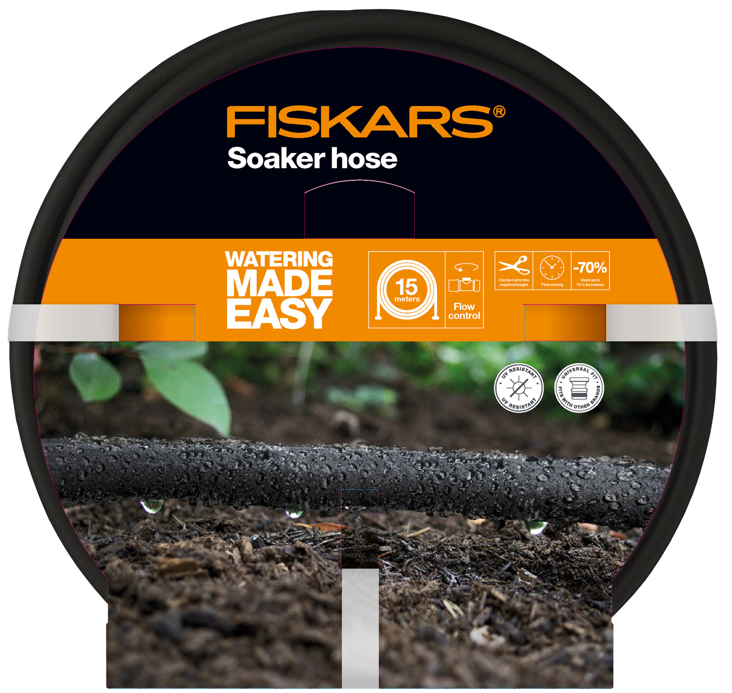 Tihkukasteluletku Fiskars 15m