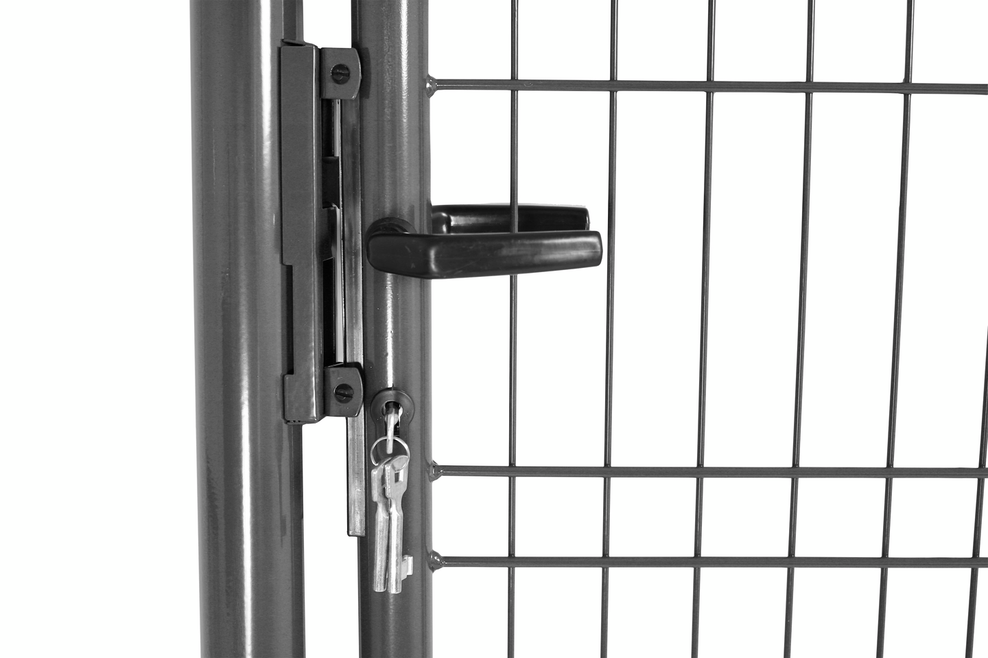 Elementtiaidan portti 1,03x1,18m + 60mm tolpat, kahva ja lukko harmaa