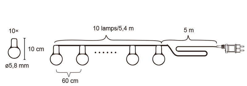 Led-lamppusarja Cello Edison IP44