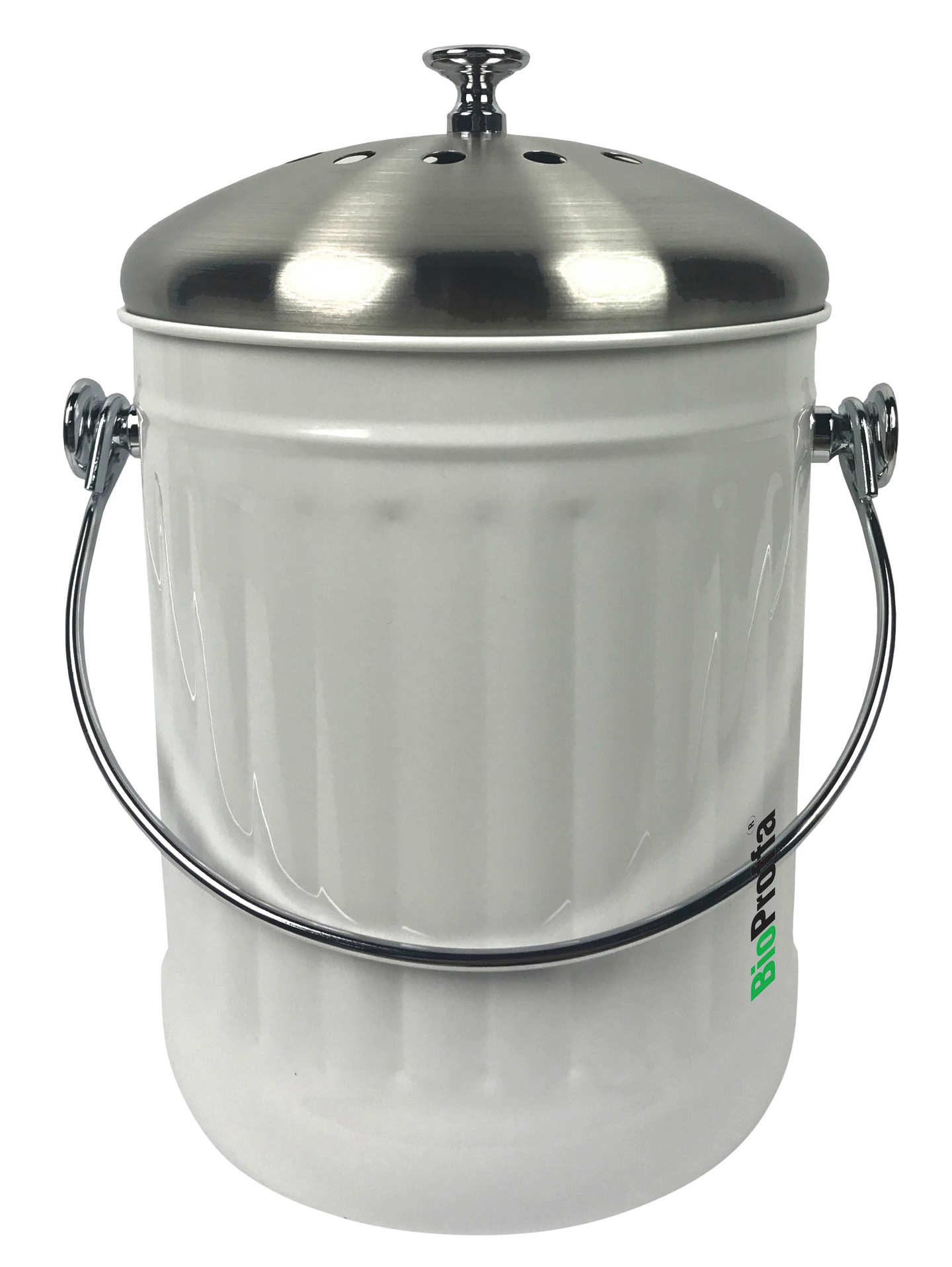 Keruuastia BioProffa valkea metallinen 5l aktiivihiilisuodattimella hajuton